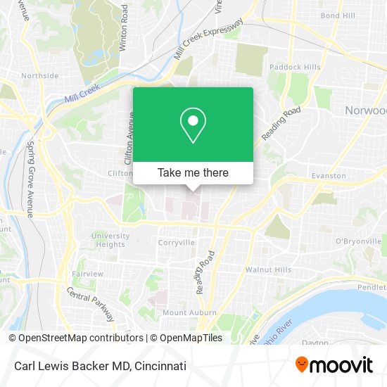 Carl Lewis Backer MD map