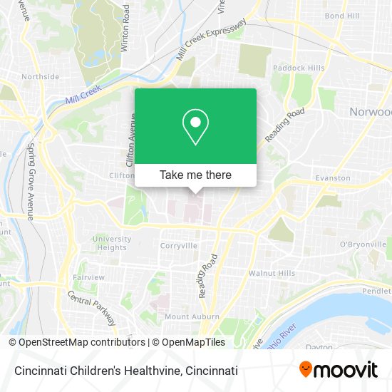 Cincinnati Children's Healthvine map