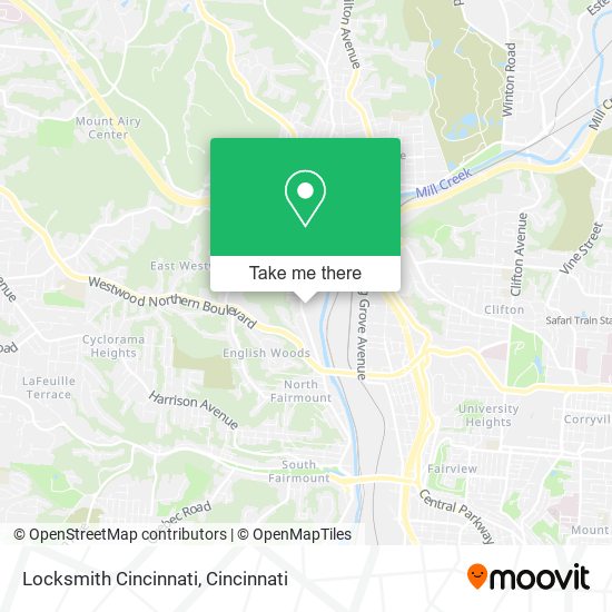 Locksmith Cincinnati map