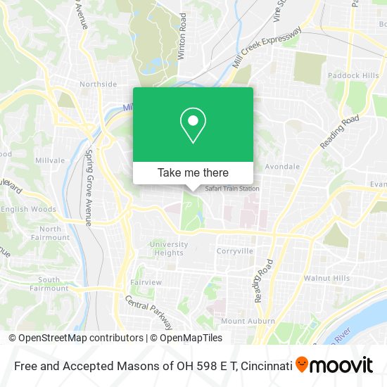 Free and Accepted Masons of OH 598 E T map
