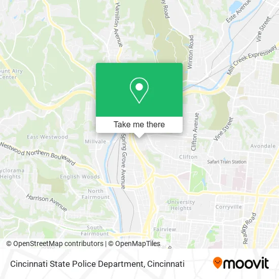 Cincinnati State Police Department map