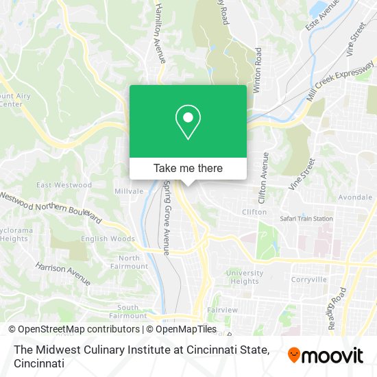 The Midwest Culinary Institute at Cincinnati State map