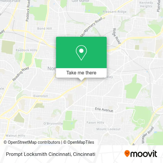 Prompt Locksmith Cincinnati map