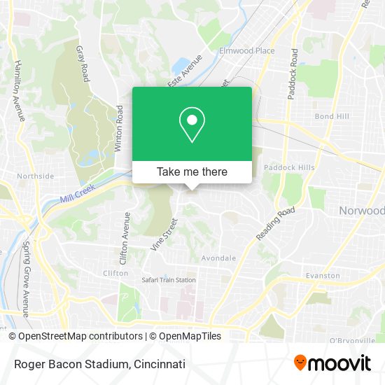 Mapa de Roger Bacon Stadium