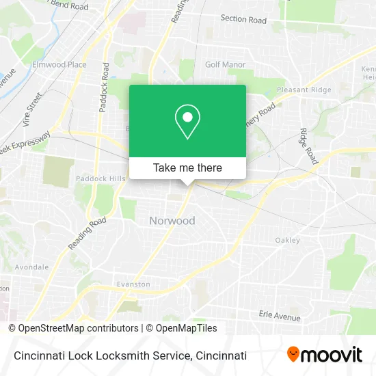 Cincinnati Lock Locksmith Service map