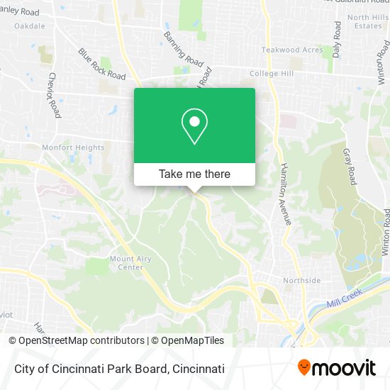 City of Cincinnati Park Board map