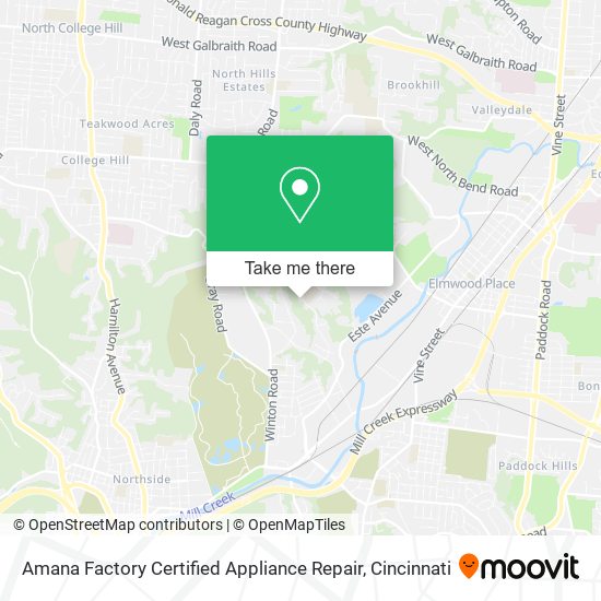 Amana Factory Certified Appliance Repair map