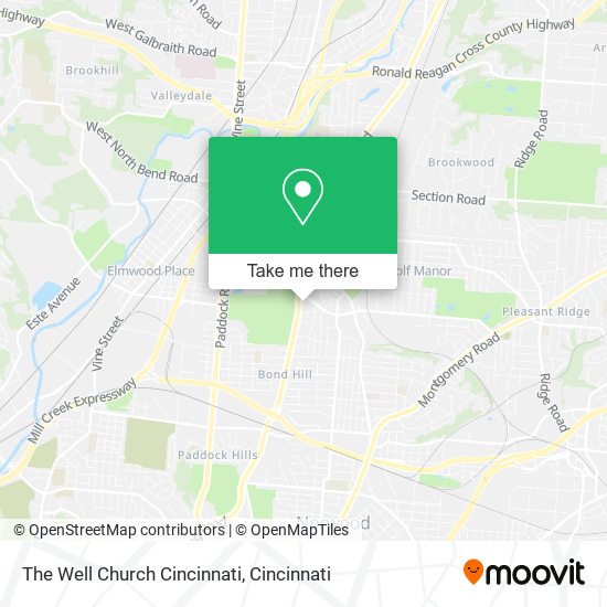 The Well Church Cincinnati map