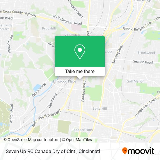 Seven Up RC Canada Dry of Cinti map