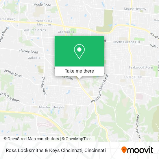 Ross Locksmiths & Keys Cincinnati map