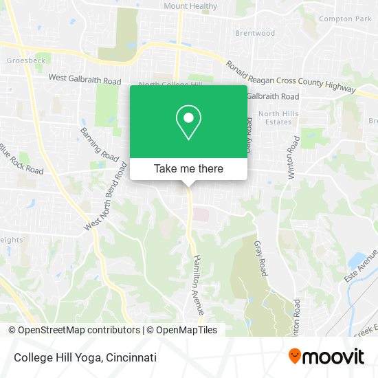 College Hill Yoga map