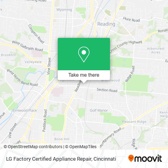 LG Factory Certified Appliance Repair map