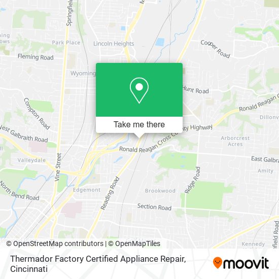 Mapa de Thermador Factory Certified Appliance Repair