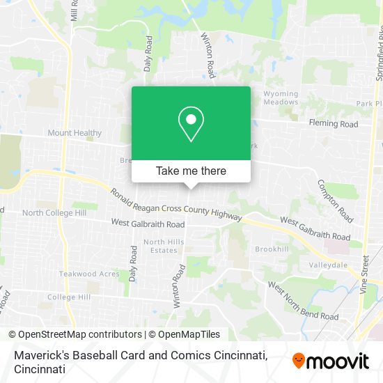 Mapa de Maverick's Baseball Card and Comics Cincinnati