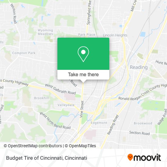 Mapa de Budget Tire of Cincinnati