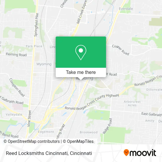 Reed Locksmiths Cincinnati map
