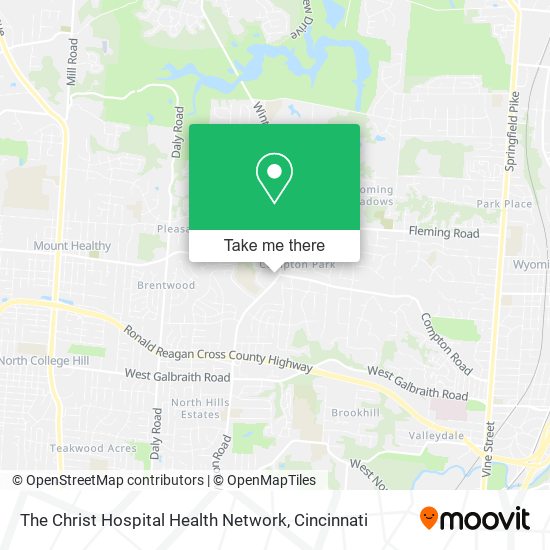 Mapa de The Christ Hospital Health Network