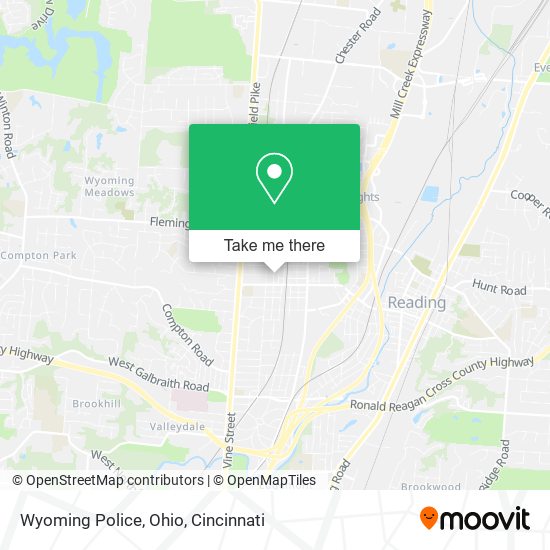 Wyoming Police, Ohio map