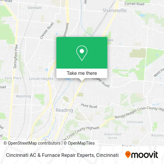 Cincinnati AC & Furnace Repair Experts map