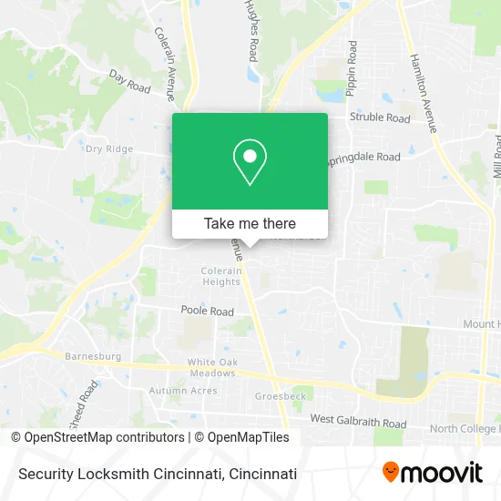 Security Locksmith Cincinnati map