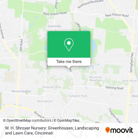 W. H. Shroyer Nursery: Greenhouses, Landscaping and Lawn Care map