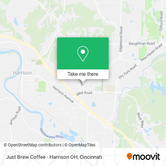 Just Brew Coffee - Harrison OH map