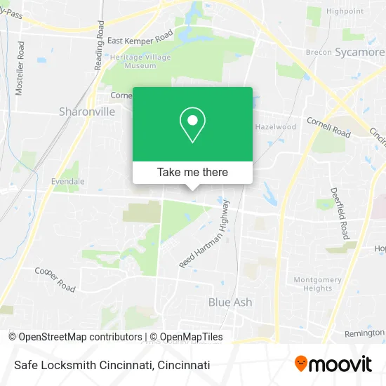 Safe Locksmith Cincinnati map