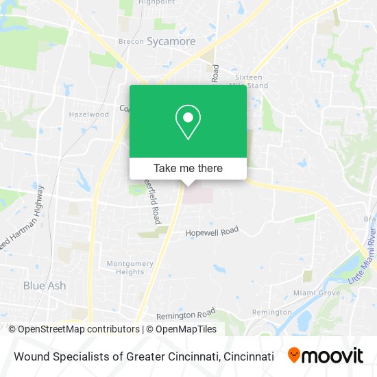 Wound Specialists of Greater Cincinnati map