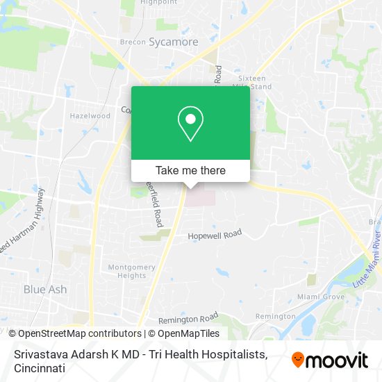 Mapa de Srivastava Adarsh K MD - Tri Health Hospitalists