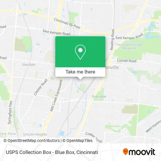 Mapa de USPS Collection Box - Blue Box