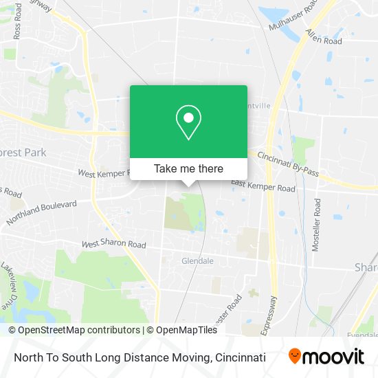 Mapa de North To South Long Distance Moving