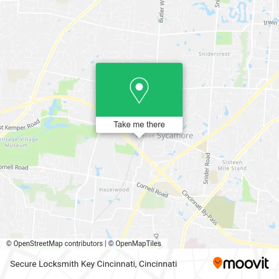 Secure Locksmith Key Cincinnati map