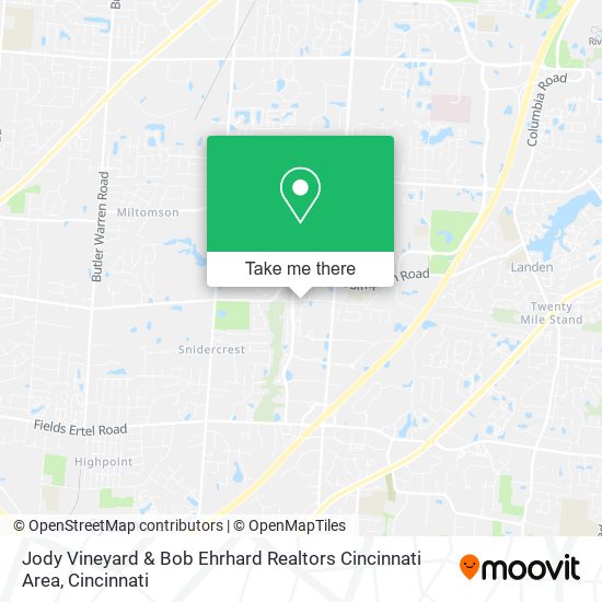 Jody Vineyard & Bob Ehrhard Realtors Cincinnati Area map