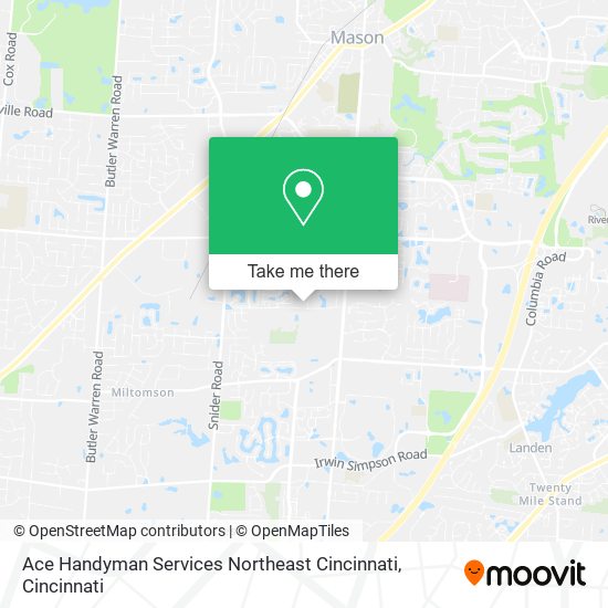 Ace Handyman Services Northeast Cincinnati map