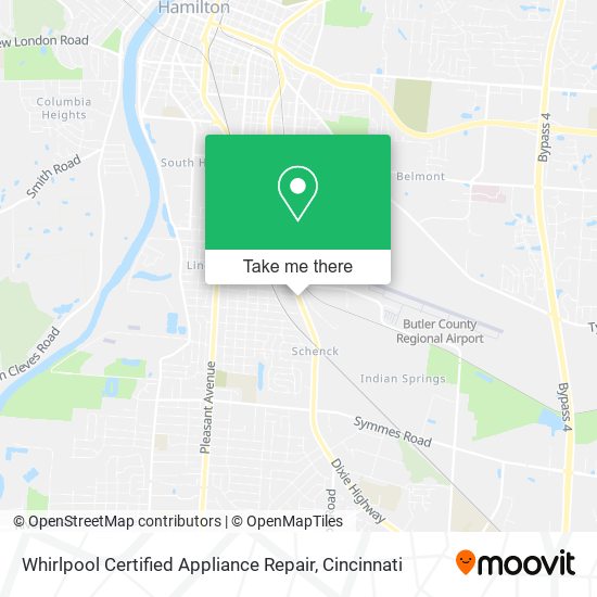 Mapa de Whirlpool Certified Appliance Repair