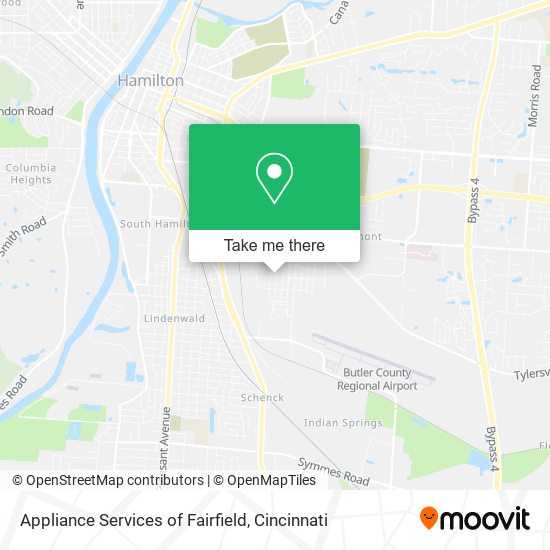 Mapa de Appliance Services of Fairfield