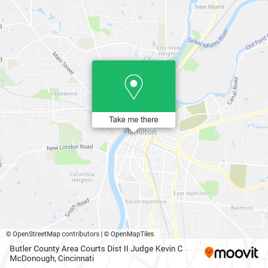 Butler County Area Courts Dist II Judge Kevin C McDonough map