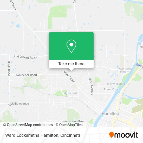 Ward Locksmiths Hamilton map
