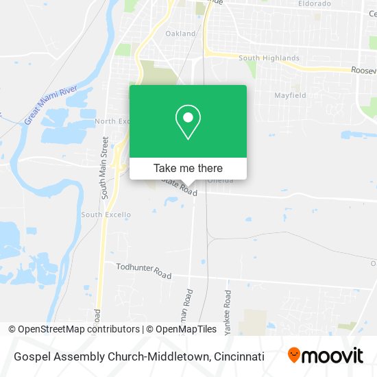 Gospel Assembly Church-Middletown map