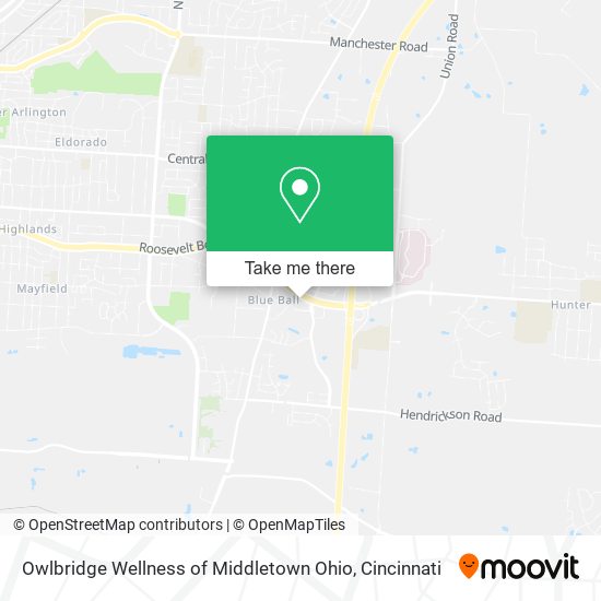 Owlbridge Wellness of Middletown Ohio map