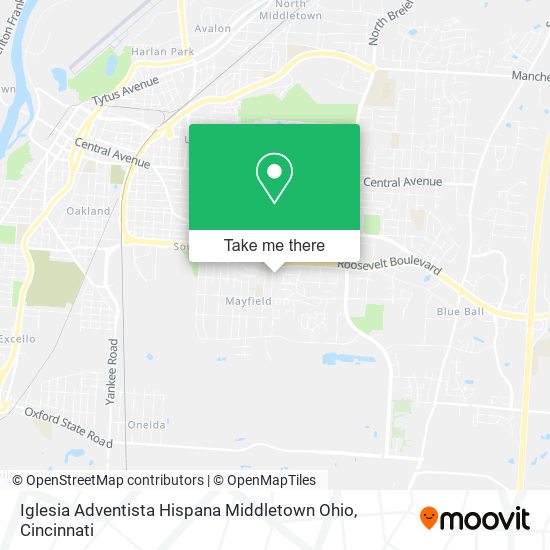 Iglesia Adventista Hispana Middletown Ohio map