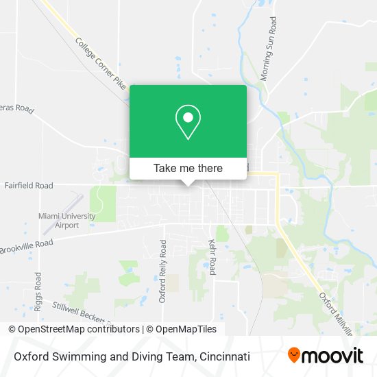 Oxford Swimming and Diving Team map
