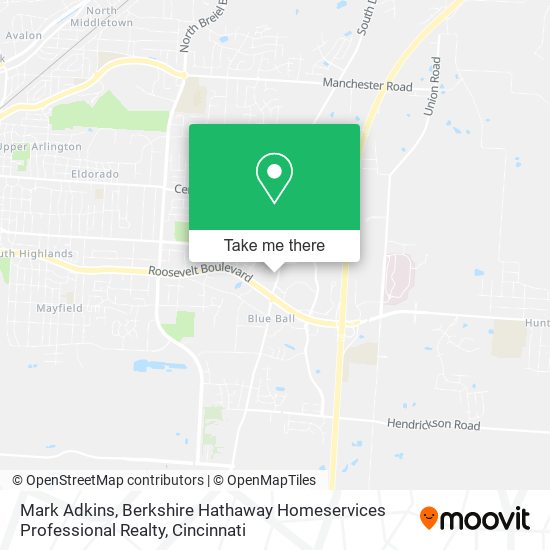 Mark Adkins, Berkshire Hathaway Homeservices Professional Realty map