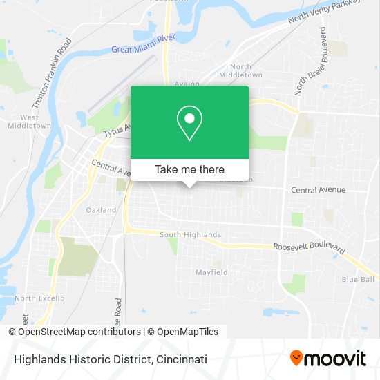 Highlands Historic District map