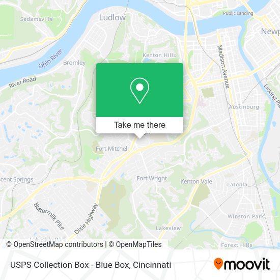 Mapa de USPS Collection Box - Blue Box