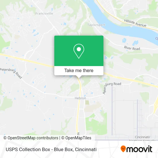 Mapa de USPS Collection Box - Blue Box