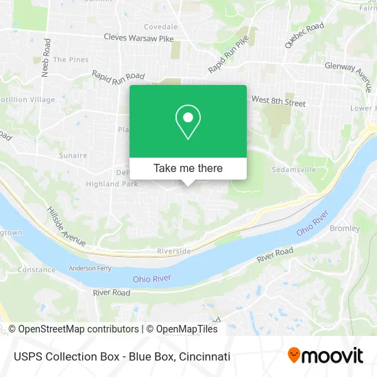 USPS Collection Box - Blue Box map