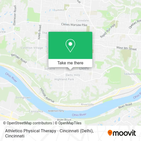 Mapa de Athletico Physical Therapy - Cincinnati (Delhi)