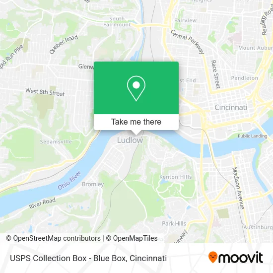 Mapa de USPS Collection Box - Blue Box