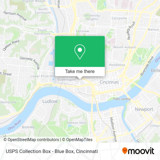 Mapa de USPS Collection Box - Blue Box